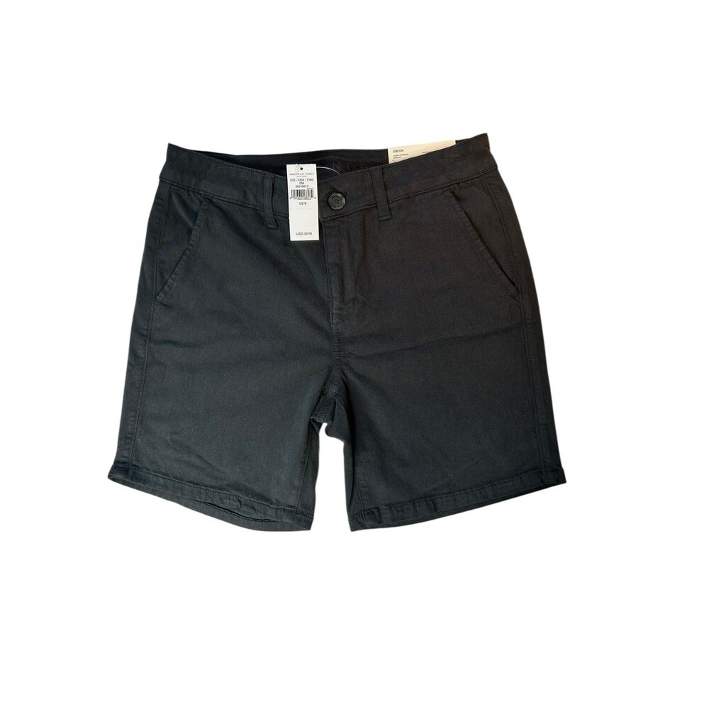 American Eagle Womens Bermuda Shorts Size 8 Skinny Black Stretch Low Rise NWT